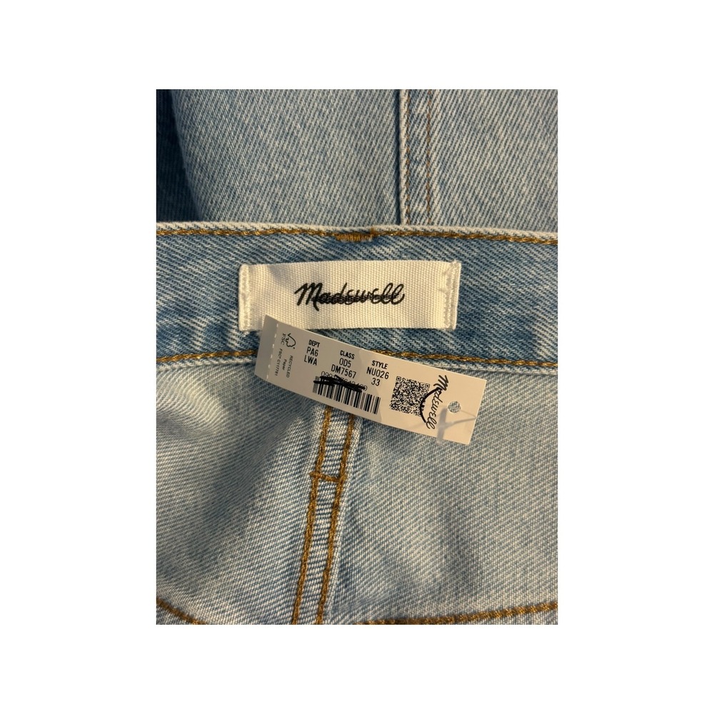 Madewell The Essex Long Baggy Short Londe Wash Denim Raw Hem NU026 Size 16 33 - Picture 4 of 8